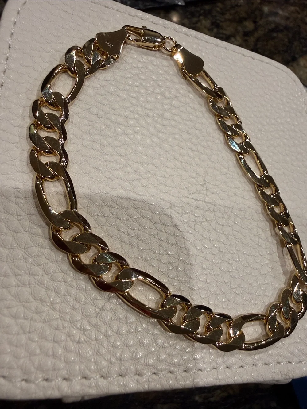 14K Gold-Filled Figaro Link Chain Bracelet - 9”